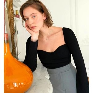 KHAITE DUPE PIXIE MARKET BUSTIER TOP BLACK